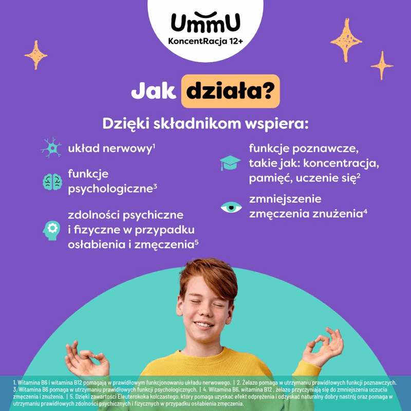 UmmU Koncentracja 12+ tabletki do rozgryzania i żucia, 40 szt.