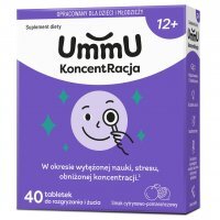 UmmU Koncentracja 12+ tabletki do rozgryzania i żucia, 40 szt.