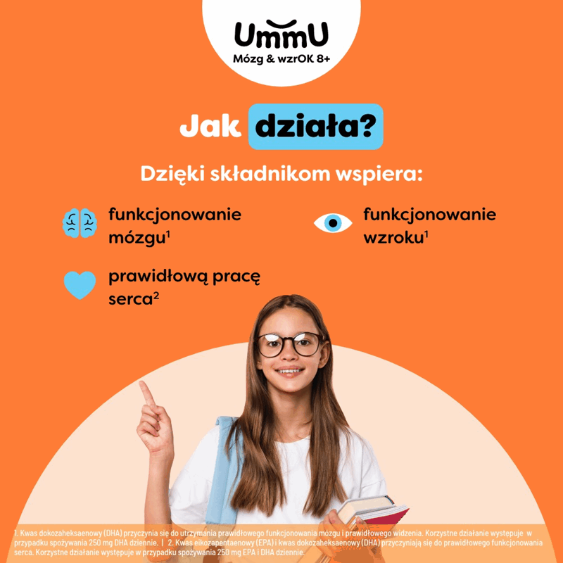 UmmU Mózg & Wzrok 8+ kapsułki, 120 szt.