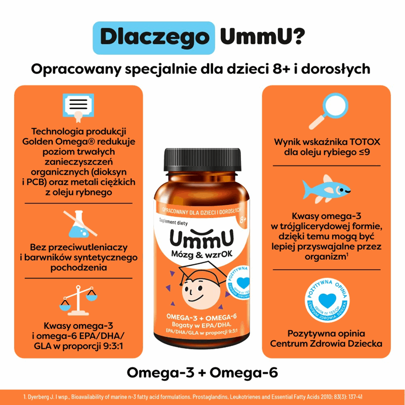 UmmU Mózg & Wzrok 8+ kapsułki, 120 szt.