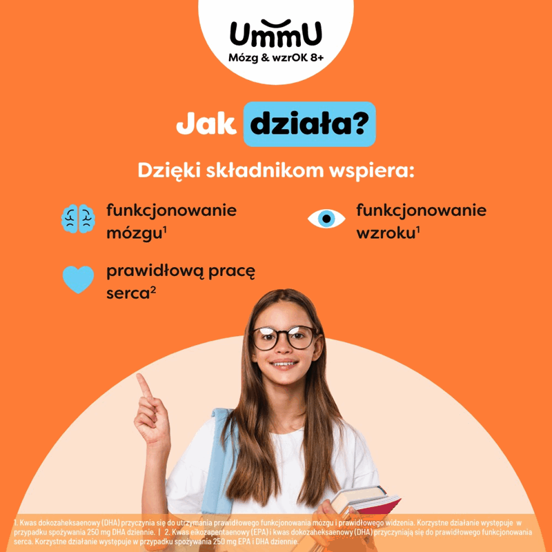 UmmU Mózg & Wzrok 8+ kapsułki, 240 szt.