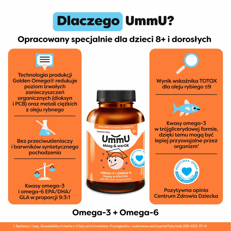 UmmU Mózg & Wzrok 8+ kapsułki, 240 szt.