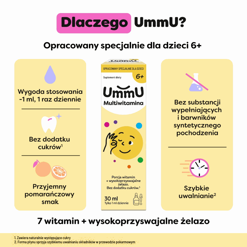 UmmU Multiwitamina 6+ krople dla dzieci, 30 ml