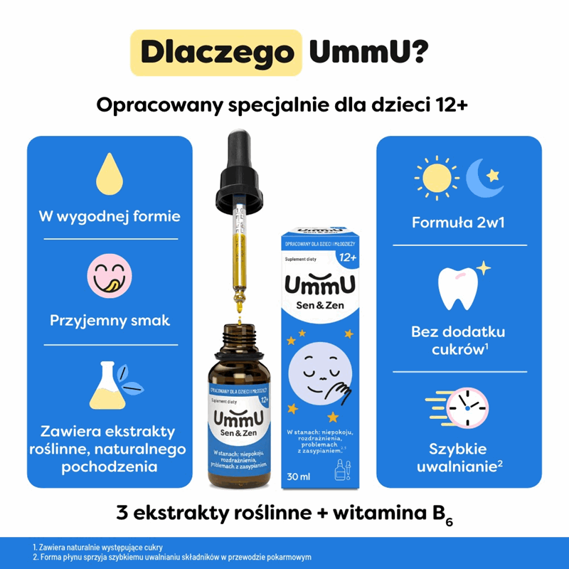 UmmU Sen & Zen 12+ krople dla dzieci, 30 ml