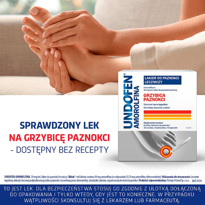 Undofen Amorolfina lakier do paznokci leczniczy na grzybicę, 2,5ml