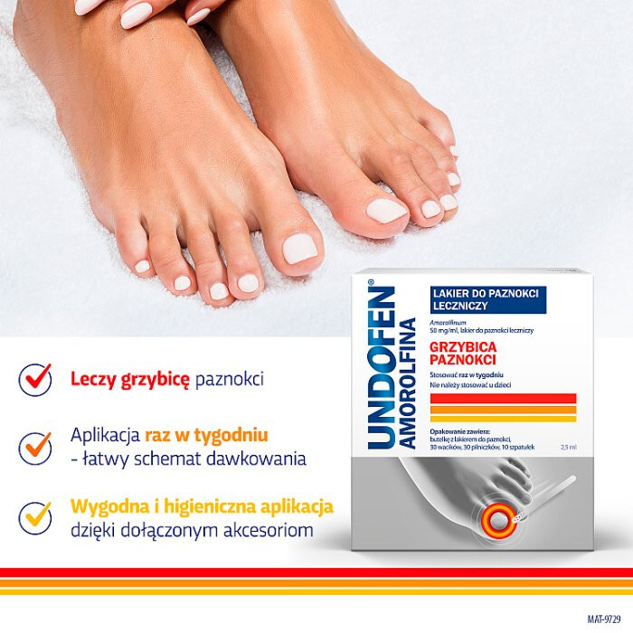 Undofen Amorolfina lakier do paznokci leczniczy na grzybicę, 2,5ml