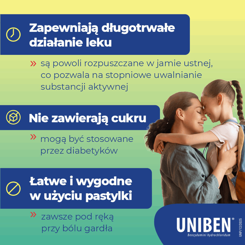 Uniben 3 mg pastylki twarde o smaku cytrynowym, 30 szt.