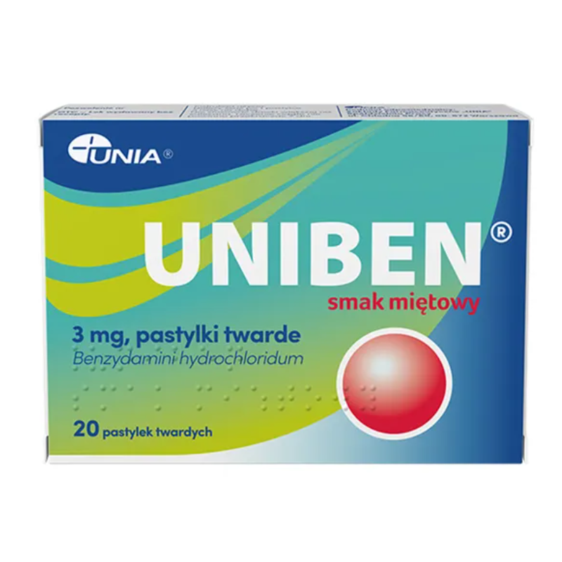 Uniben 3 mg pastylki twarde o smaku miętowym, 20 szt.