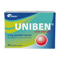 Uniben 3 mg pastylki twarde o smaku miętowym, 20 szt.