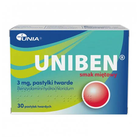 Uniben 3 mg pastylki twarde o smaku miętowym, 30 szt.
