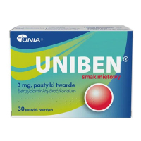 Uniben 3 mg pastylki twarde o smaku miętowym, 30 szt.