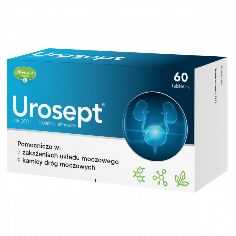 Urosept tabletki drażowane o działaniu moczopędnym, 60 szt.