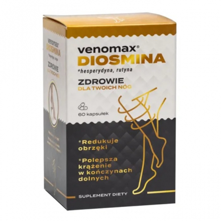 Venomax Diosmina kapsułki na krążenie i obrzęki nóg, 60 szt.