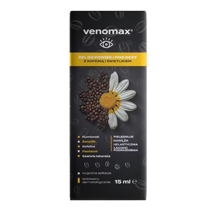 Venomax Żel do powiek i pod oczy z kofeiną i świetlikiem, 15 ml