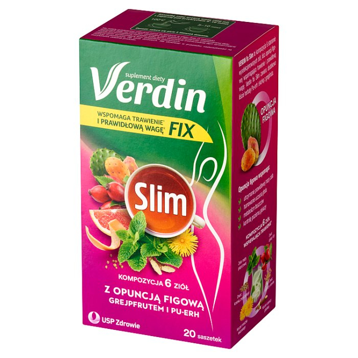 Verdin Fix Slim herbatka na trawienie i odchudzanie w saszetkach, 20 szt.