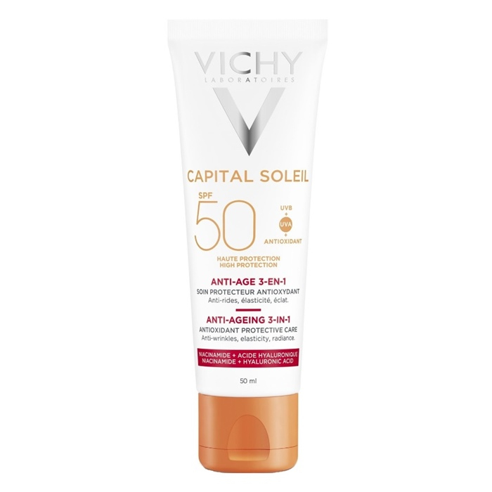 Vichy Capital Soleil krem przeciwstarzeniowy do twarzy 3w1 SPF50+, 50 ml