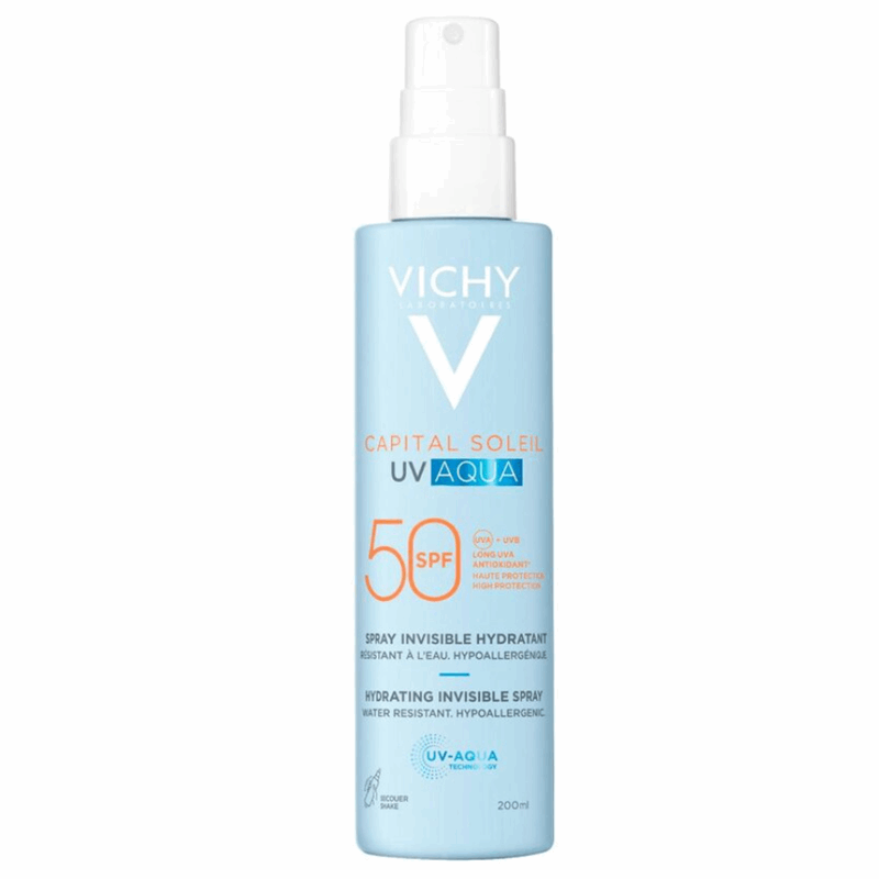 Vichy Capital Soleil UV-Aqua Ochronna mgiełka do twarzy i ciała SPF 50, 200 ml