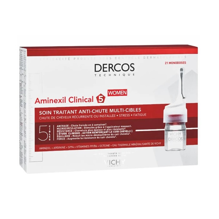 VICHY DERCOS AMINEXIL CLINICAL 5 Kuracja przeciw wypadaniu włosów dla kobiet, 21 ampułek