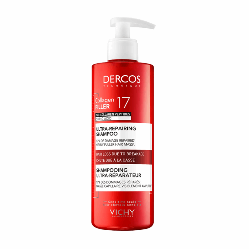 Vichy Dercos Collagen 17 Filler Ultra-regenerujący szampon do włosów, 400 ml