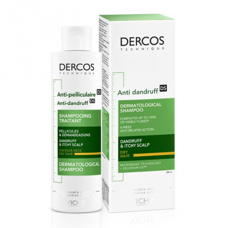 VICHY DERCOS Szampon przeciwłupieżowy włosy suche 200 ml / Łupież