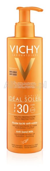 Vichy Ideal Soleil mleczko do twarzy i ciała przeciw piaskowi SPF30, 200 ml