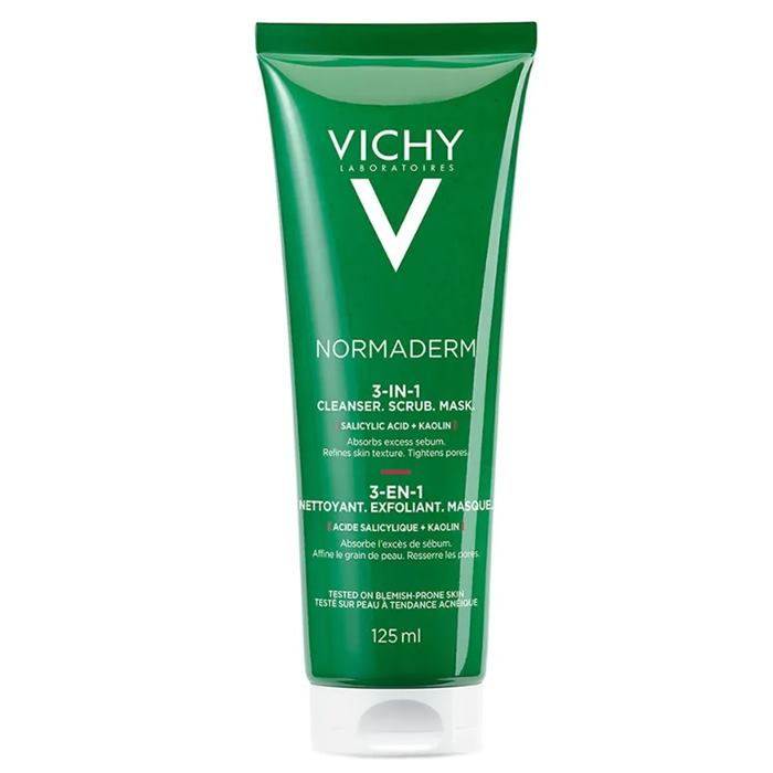 Vichy Normaderm 3w1 Żel Oczyszczający, peeling, maska, 125 ml