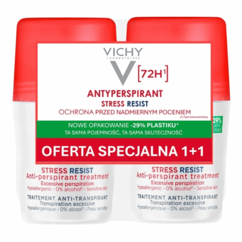 Vichy Stress Resist antyperspirant roll-on 72h, 2 szt. x 50 ml
