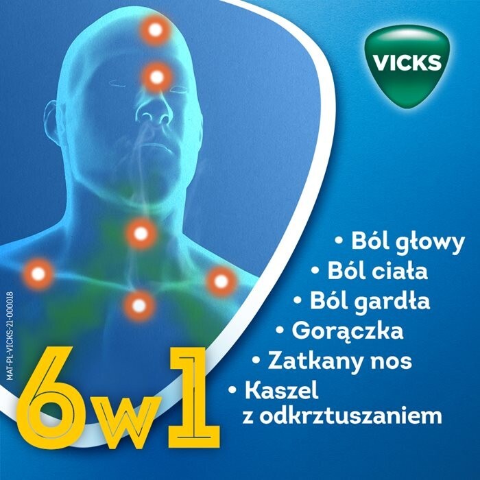 Vicks AntiGrip Complex (smak cytrynowo-mentolowy) 10 saszetek do sporządzenia roztworu / Przeziębienie/Grypa