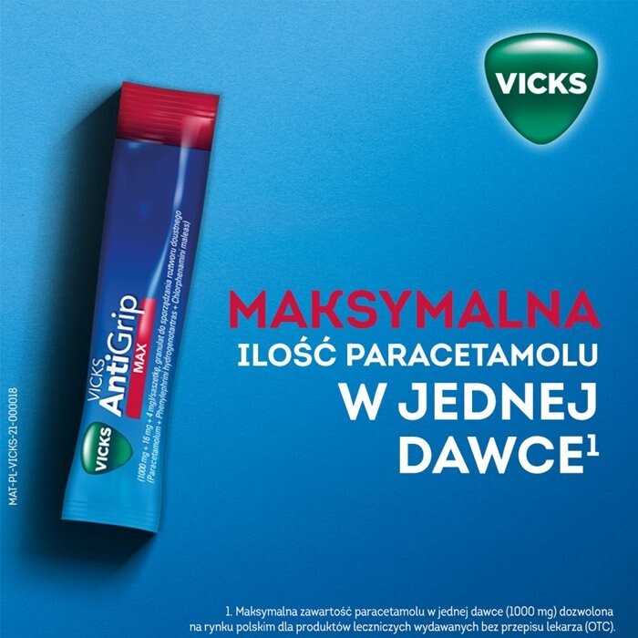 Vicks AntiGrip Max 10 saszetek z proszkiem do sporządzenia roztworu