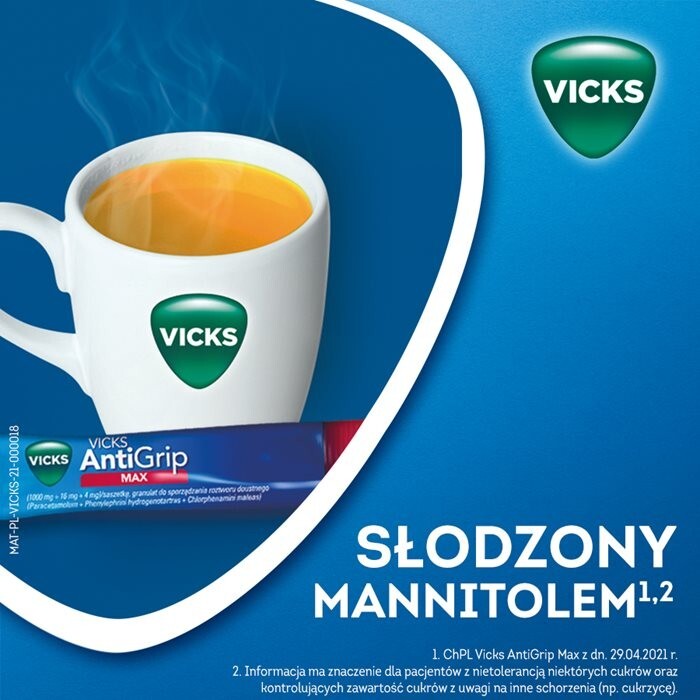 Vicks AntiGrip Max 10 saszetek z proszkiem do sporządzenia roztworu