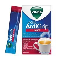 Vicks AntiGrip Max 14 saszetek z proszkiem do sporządzenia roztworu (smak pomarańczowy)