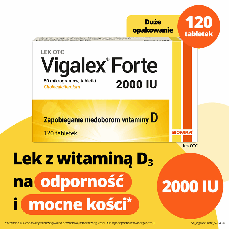 Vigalex Forte 2000 IU tabletki, 120 szt.