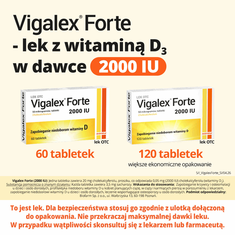 Vigalex Forte 2000 IU tabletki, 120 szt.