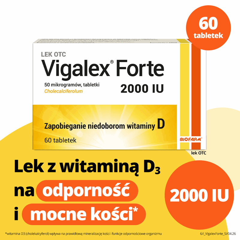 Vigalex Forte 2000 IU tabletki, 60 szt.