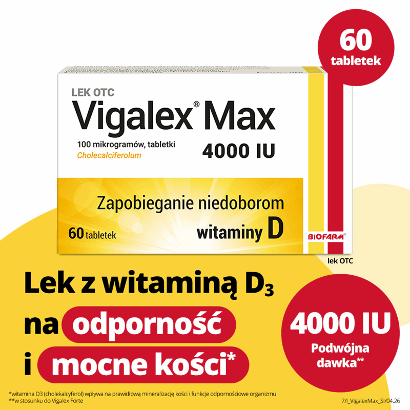 Vigalex Max 4000 IU tabletki, 60 szt.