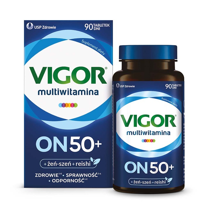 Vigor Multiwitamina ON 50+ tabletki z witaminami i minerałami, 90 szt.