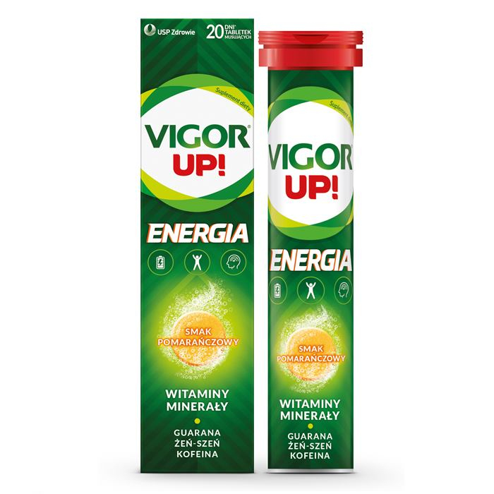 Vigor Up Energia tabletki musujące o smaku pomarańczowym, 20 szt.