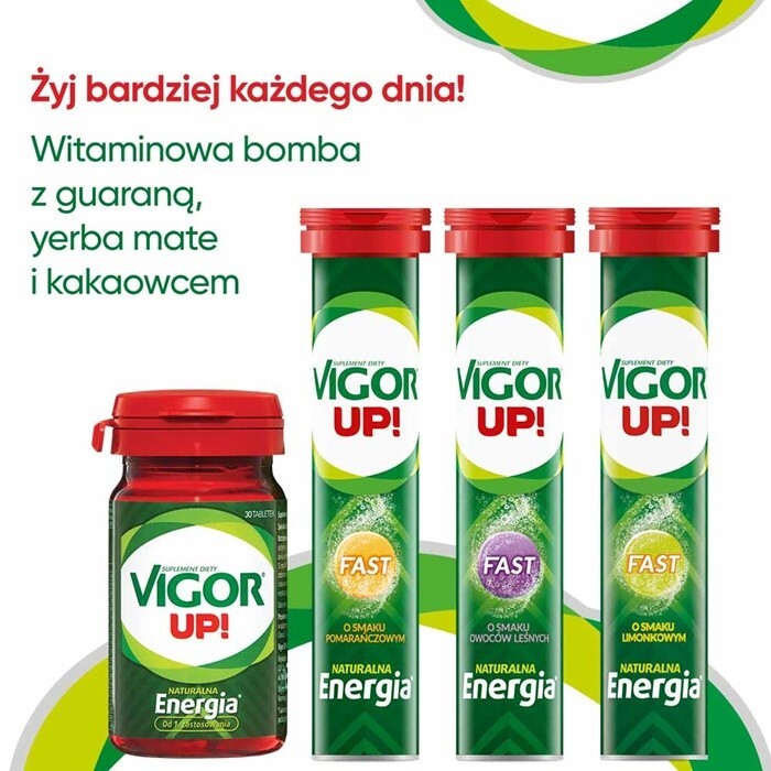 Vigor UP FAST 20 tabletek musujących (smak limonkowy)