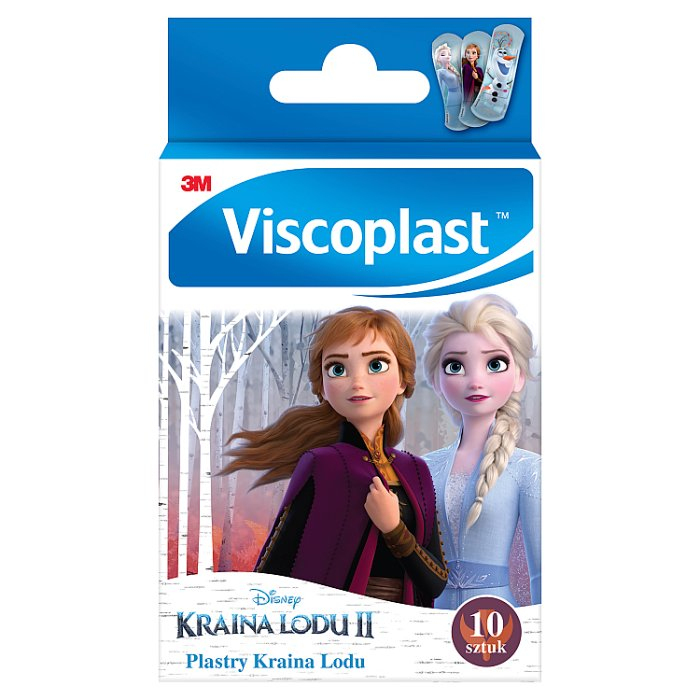 VISCOPLAST Kraina Lodu II Plastry z opatrunkiem dla dzieci 10 szt.