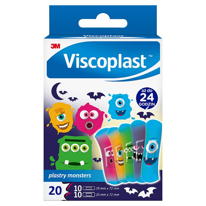 Viscoplast Monsters plastry dla dzieci zestaw, 20 szt.