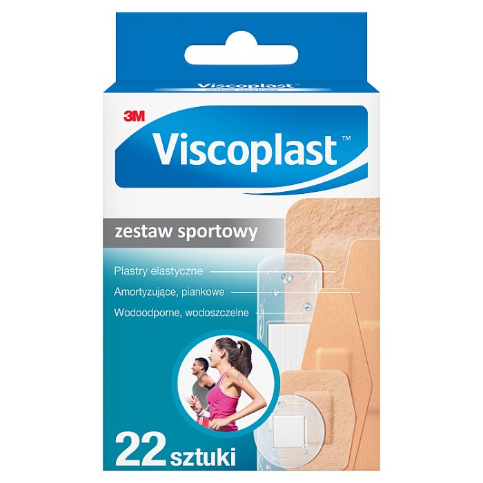 Viscoplast plastry opatrunkowe na rany i skaleczenia zestaw sportowy, 22 szt.