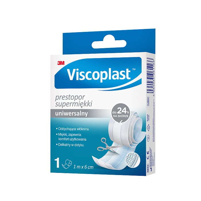 Viscoplast Prestopor Supermiękki plaster 1 m x 6 cm do cięcia, 1 szt.
