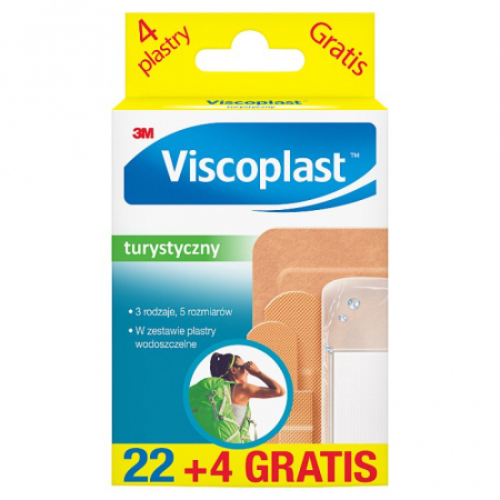 Viscoplast zestaw plastrów turystyczny 3 rodzaje 5 rozmiarów, 26 szt.