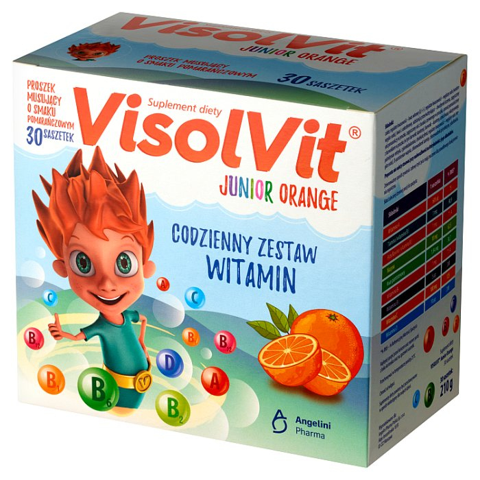 VisolVit Junior Orange musujący proszek o smaku pomarańczowym 30 saszetek