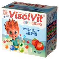 VisolVit Junior Truskawka musujący proszek o smaku truskawkowym 30 saszetek