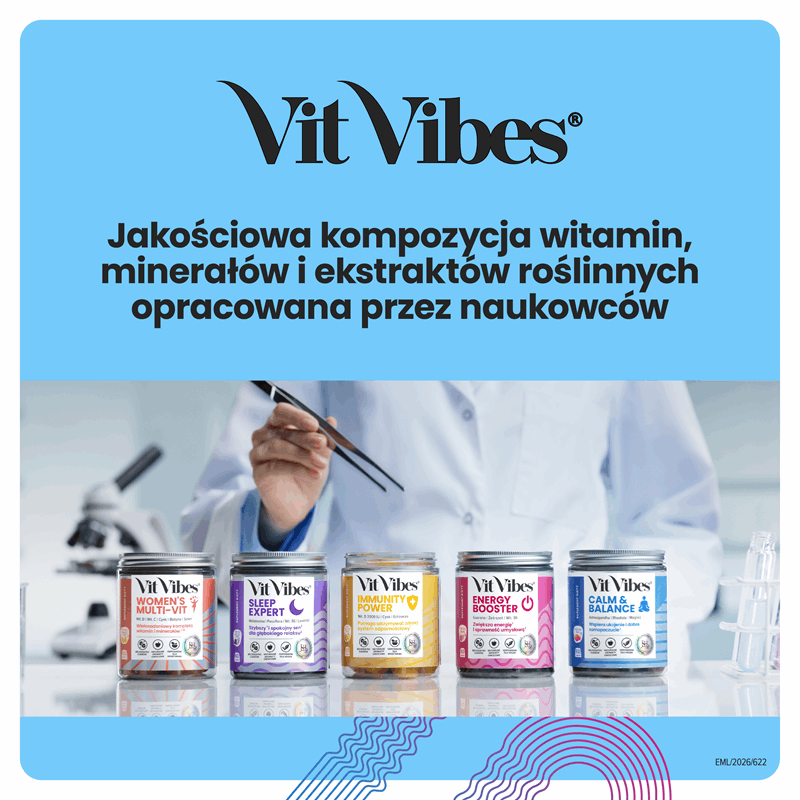 Vit Vibes Calm & Balance żelki o smaku malinowym, 60 szt.