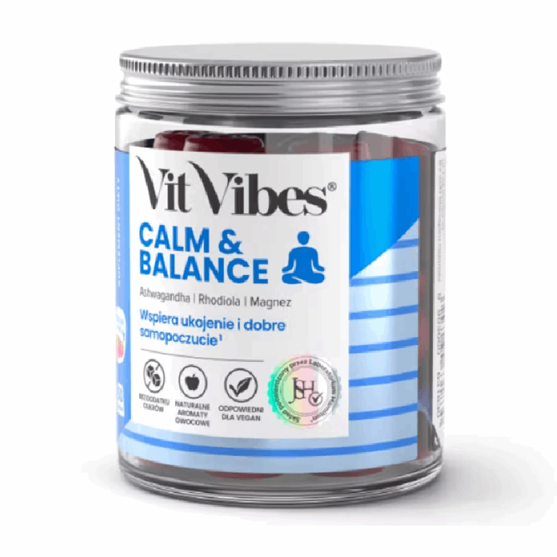 Vit Vibes Calm & Balance żelki o smaku malinowym, 60 szt.
