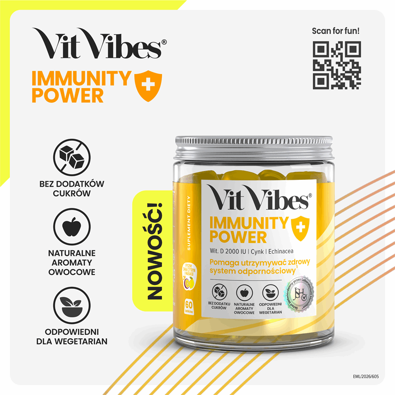 Vit Vibes Immunity Power żelki o smaku cytryna-marakuja, 60 szt.