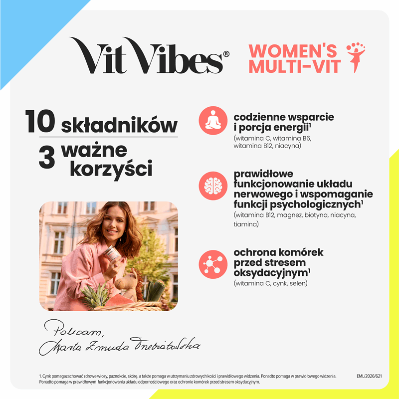 Vit Vibes Women's Multi-Vit żelki o smaku pomarańczy i mango, 60 szt.