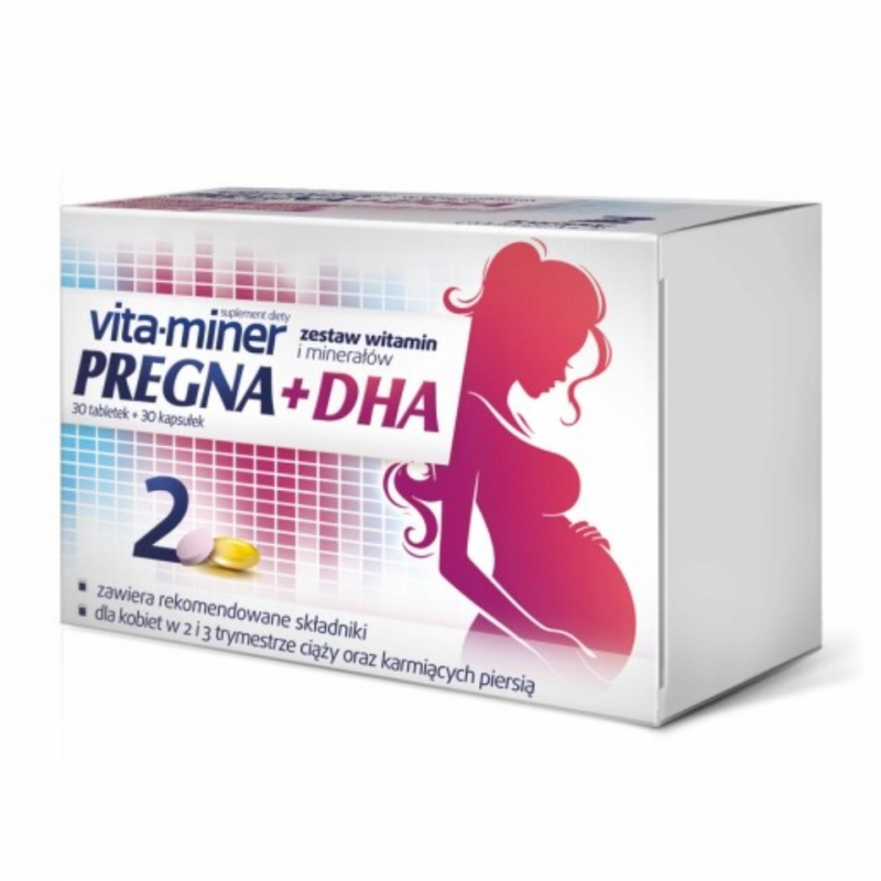 Vita-miner Pregna + DHA tabletki + kapsułki, 30 szt. + 30 szt.